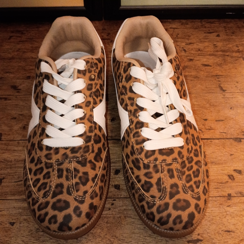 MIA Leopard Print Sneakers with White Accents. Worn Only Once!!